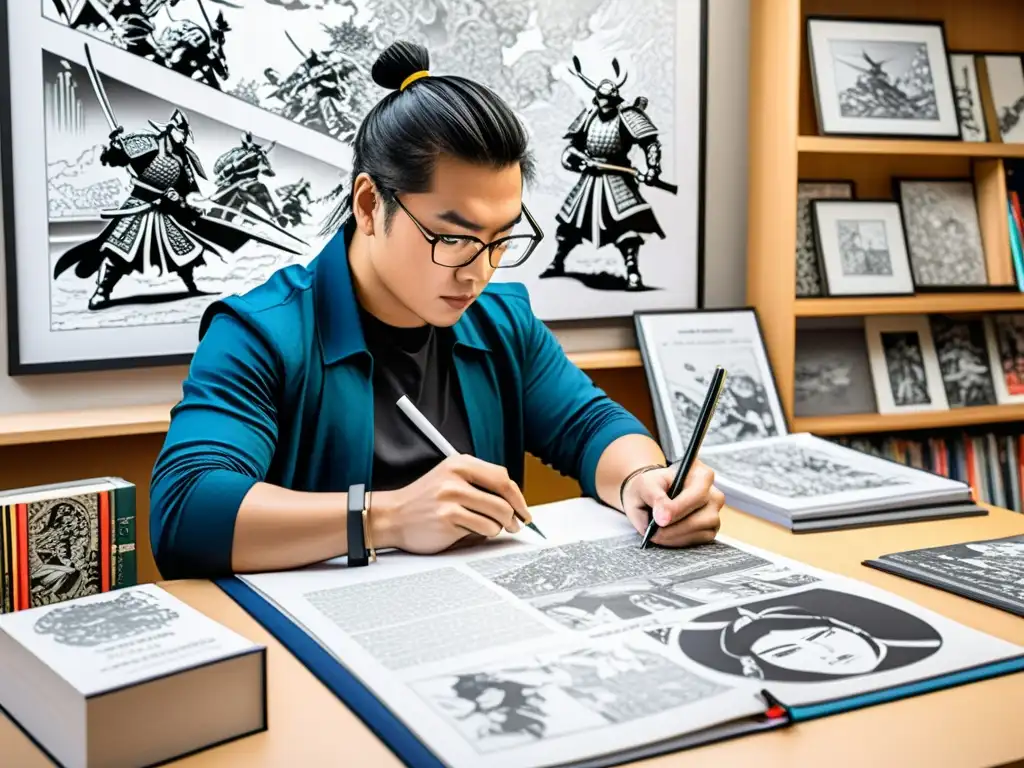 Maestro del cómic fusiona la leyenda samurái con arte vibrante Un artista de cómics reinventa leyendas samurái, capturando honor y fuerza en cada trazo