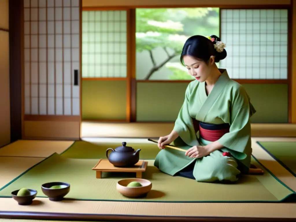 Una ceremonia del té japonesa con legado samurái y su influencia en las relaciones internacionales de Japón