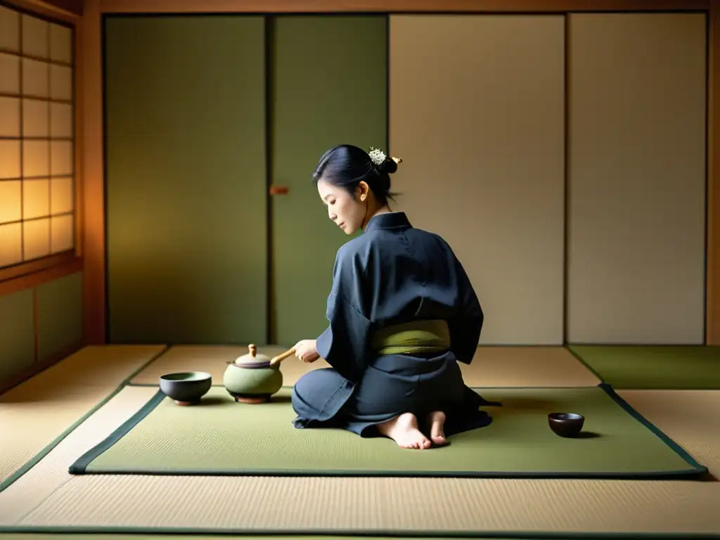 Una ceremonia del té japonesa con samuráis, un ritual sereno y mindfulness