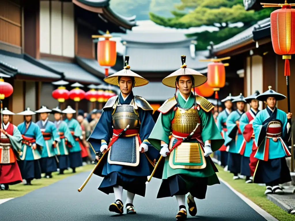 Desfile de samuráis en Japón, mostrando la espectacular vestimenta y la tradición cultural