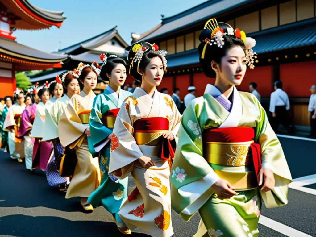 Desfile vibrante del Aoi Matsuri en Kyoto, impacto cultural samurái