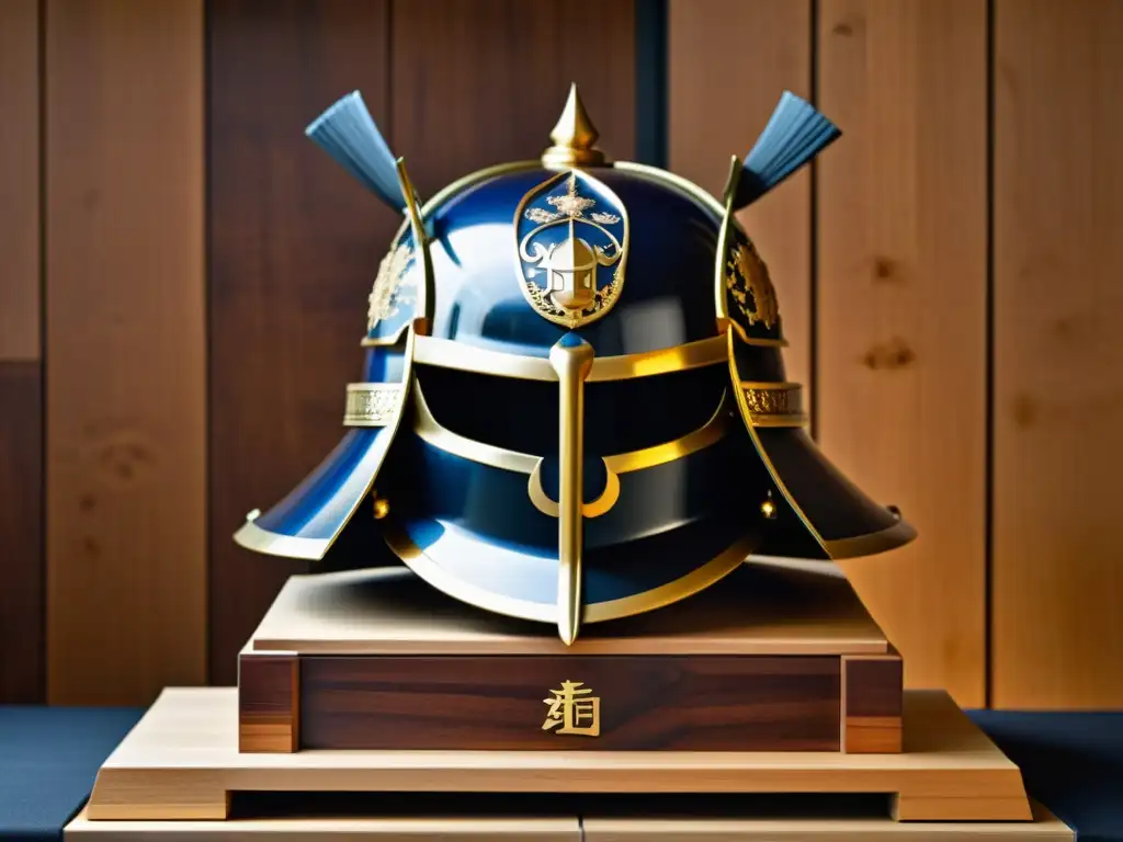 Detallado y elaborado casco samurái del Clan Heike, evocando reverencia y significado histórico