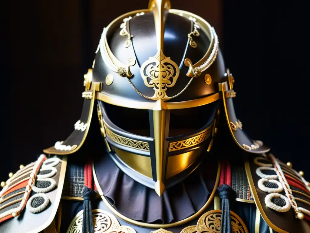 Detalle impresionante de armadura samurai, simbolizando honor y tradición