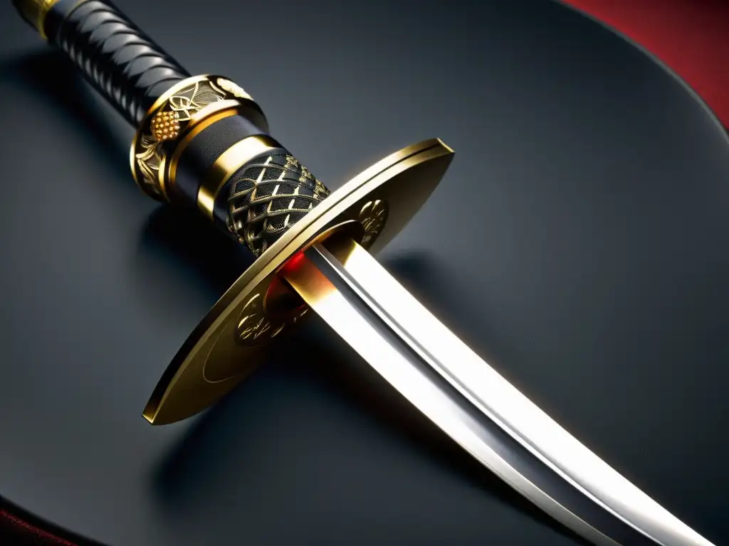 Detalle de una katana samurái mostrando la artesanía y el desarrollo del bushido