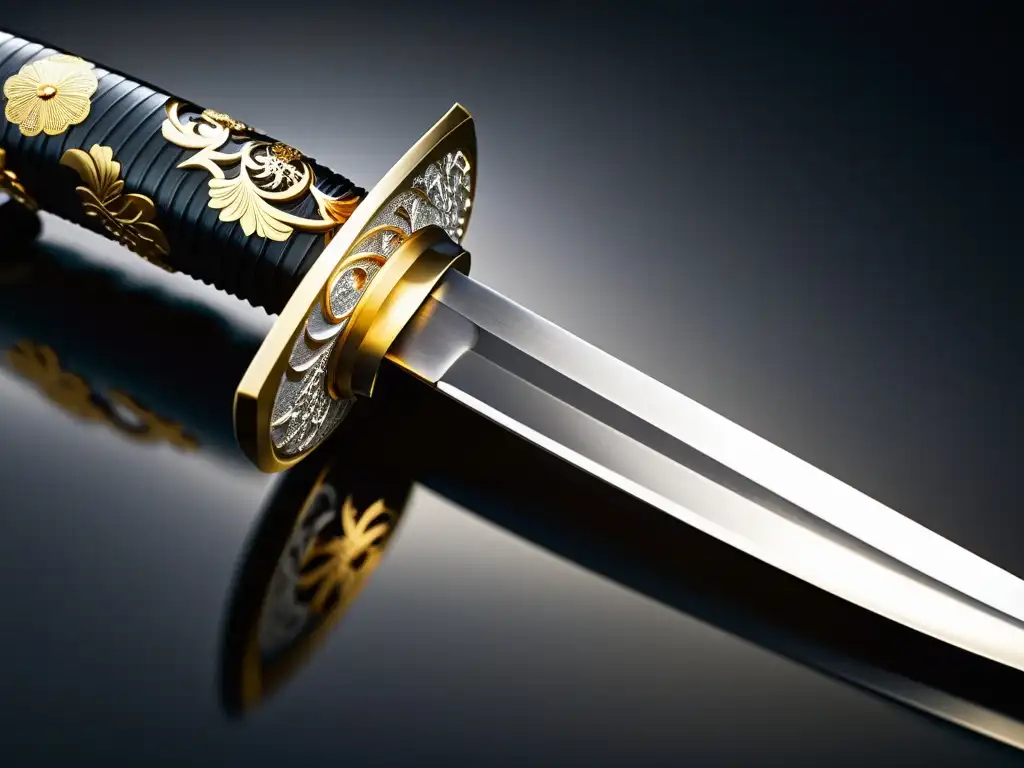 Detalle de katana japonesa legendaria, historia de katanas legendarias