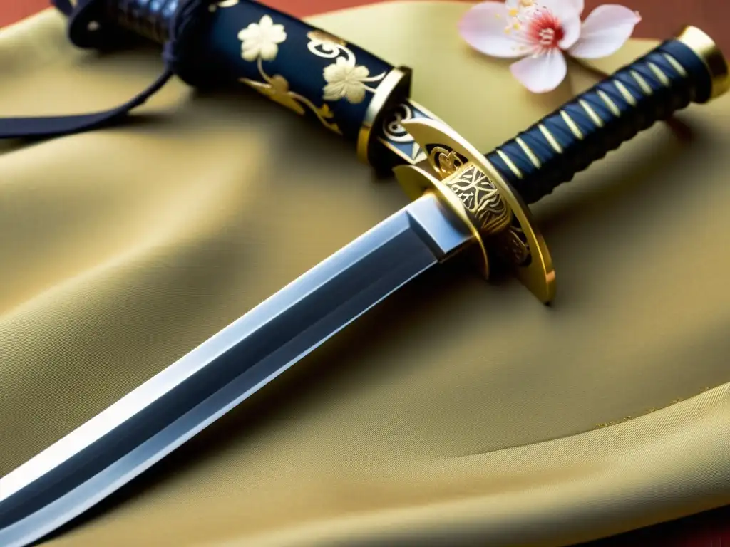 Detalle de un Wakizashi tradicional, símbolo de destreza y tradición marcial en Japón