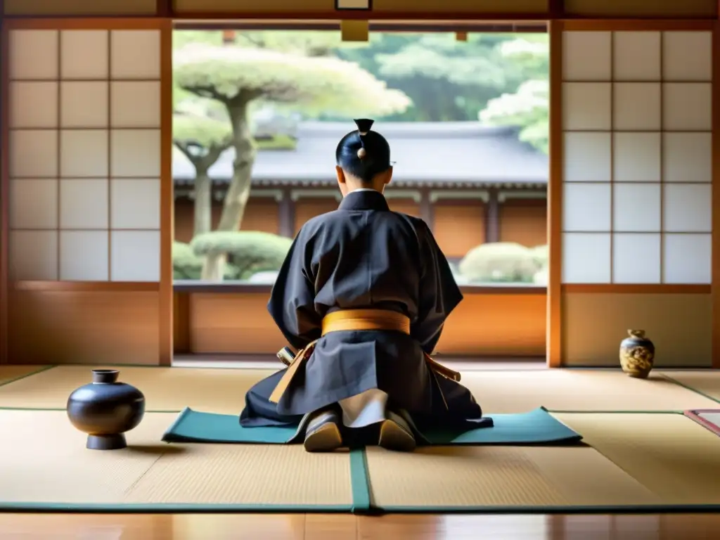 Un dojo japonés antiguo con estudiantes practicando artes samuráis experiencia inmersiva Japón en un ambiente sereno y reverente