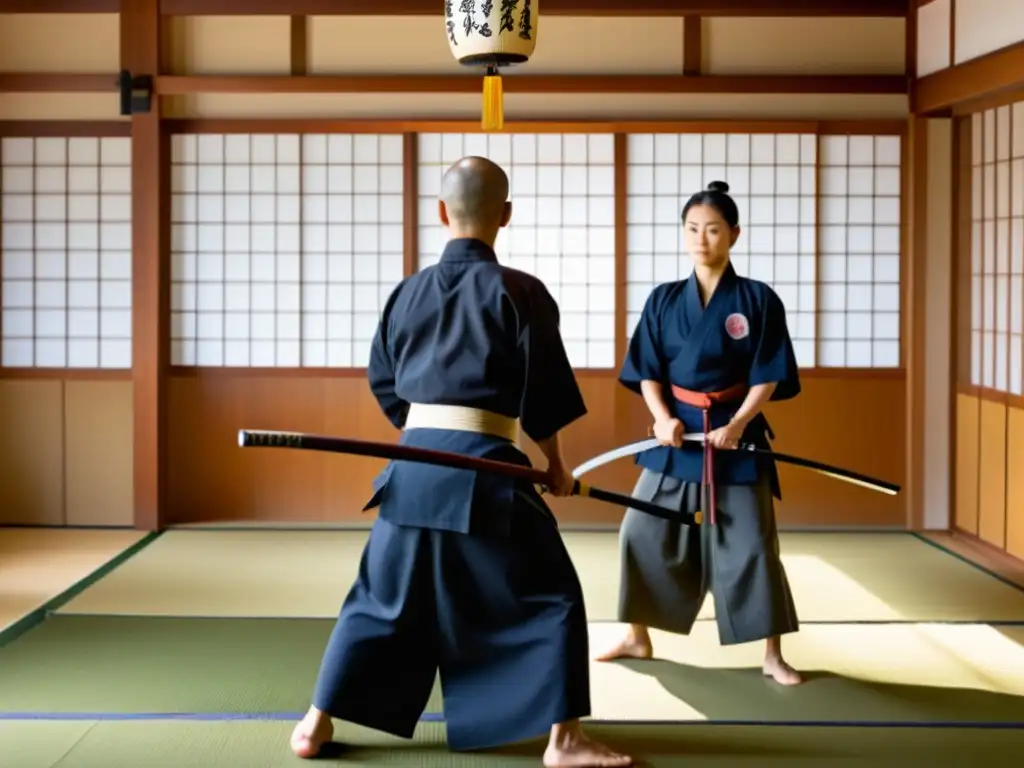 El dojo japonés rebosa tradición con estudiantes practicando Iaido