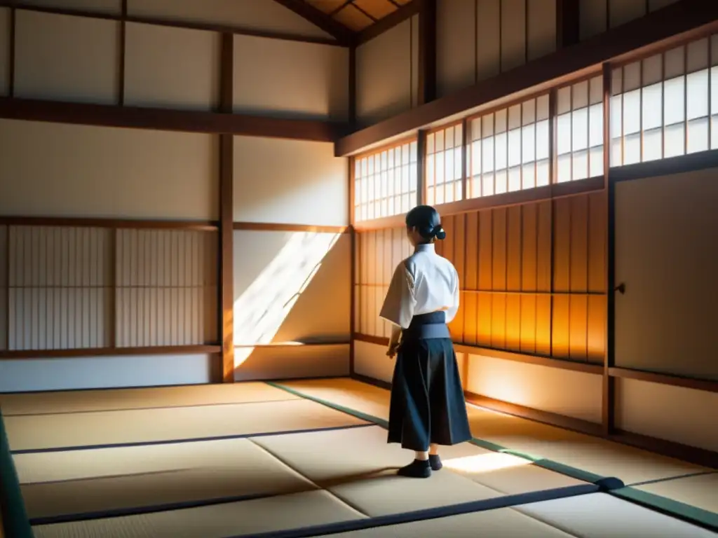 Un dojo japonés tradicional de kyudo