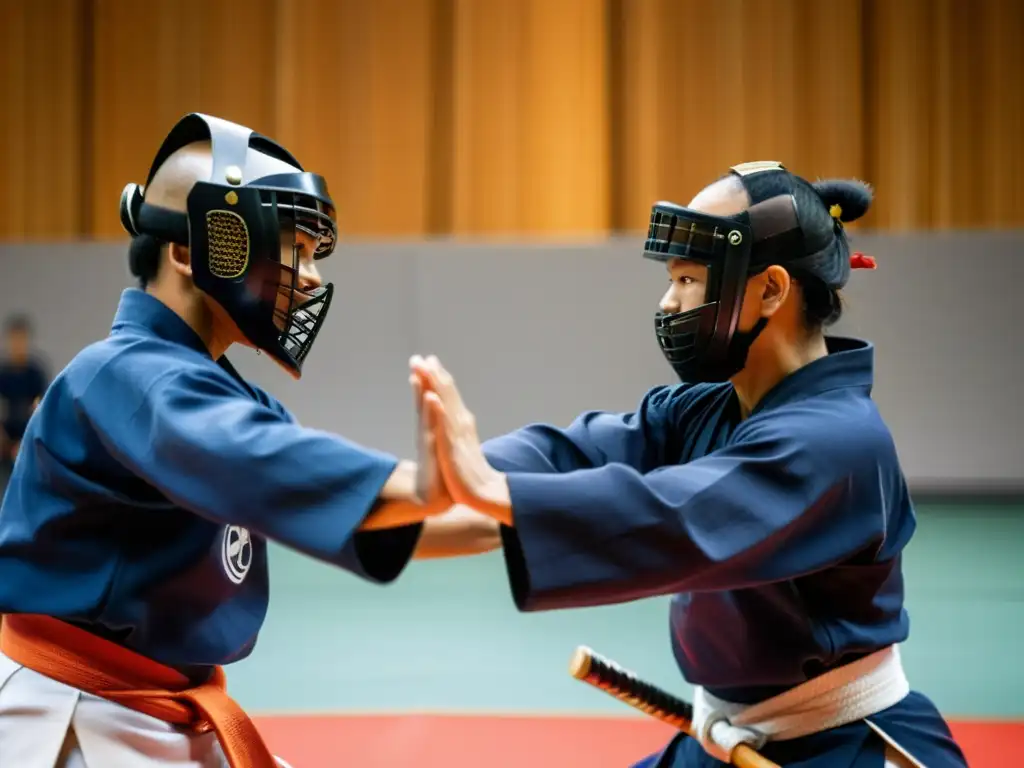 Duelo intenso entre practicantes de Kendo y Esgrima, destacando las diferencias entre ambas disciplinas en una muestra de energía y determinación