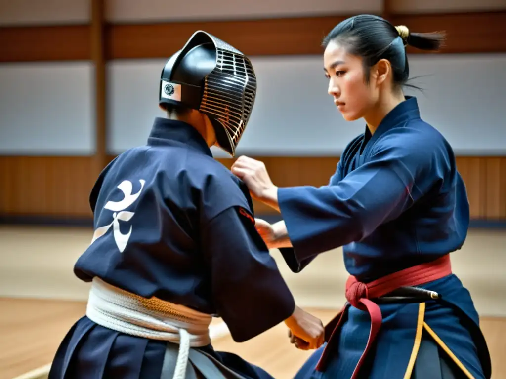 Duelo entre Kendo y Esgrima: intensa mirada de dos atletas con expresiones concentradas, destacando las diferencias culturales y estilísticas