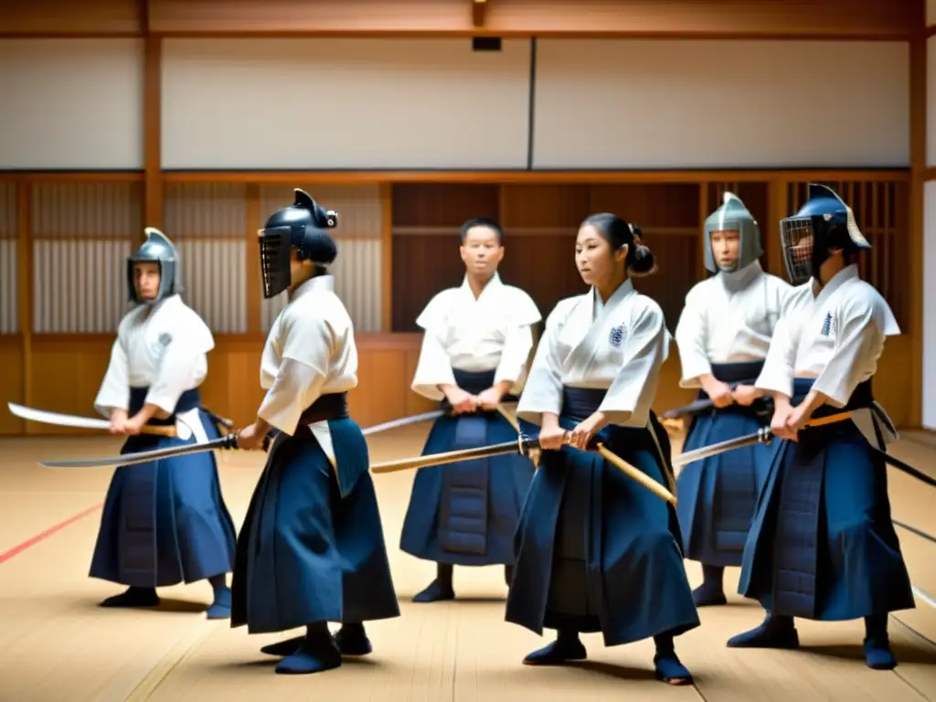 Entrenamiento de kendo con influencia del liderazgo: disciplina, enfoque y tradición en el dojo