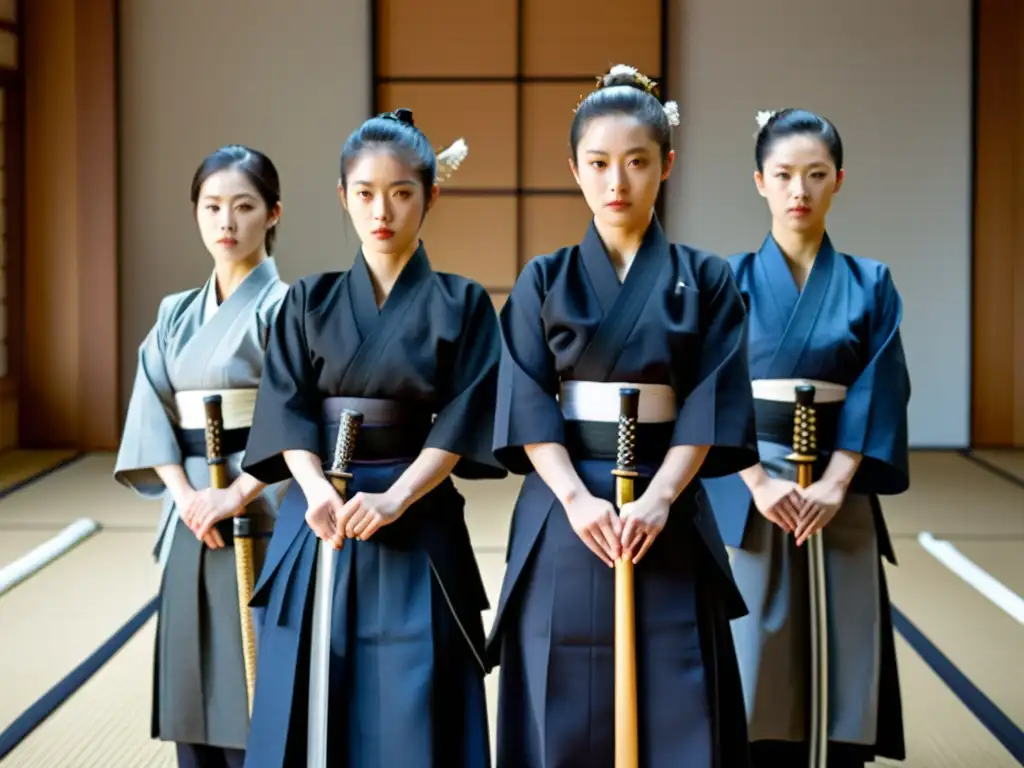 Un grupo de mujeres practicantes de Iaido exhiben fuerza y gracia en el dojo