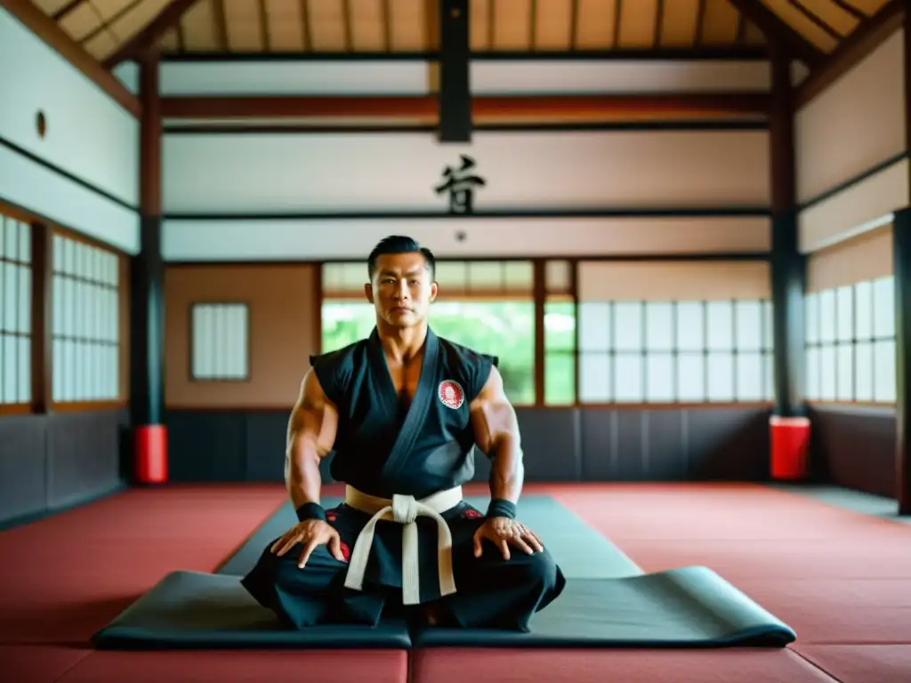 Un grupo de samuráis se somete a un intenso entrenamiento físico en un dojo tradicional, bajo la guía de un experimentado sensei