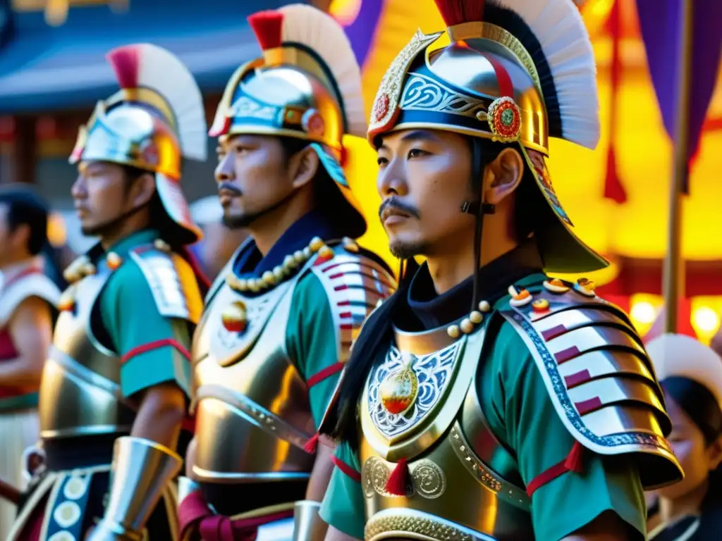 Un grupo de samuráis en el Kanamara Matsuri, destacando el papel de los guerreros en la celebración