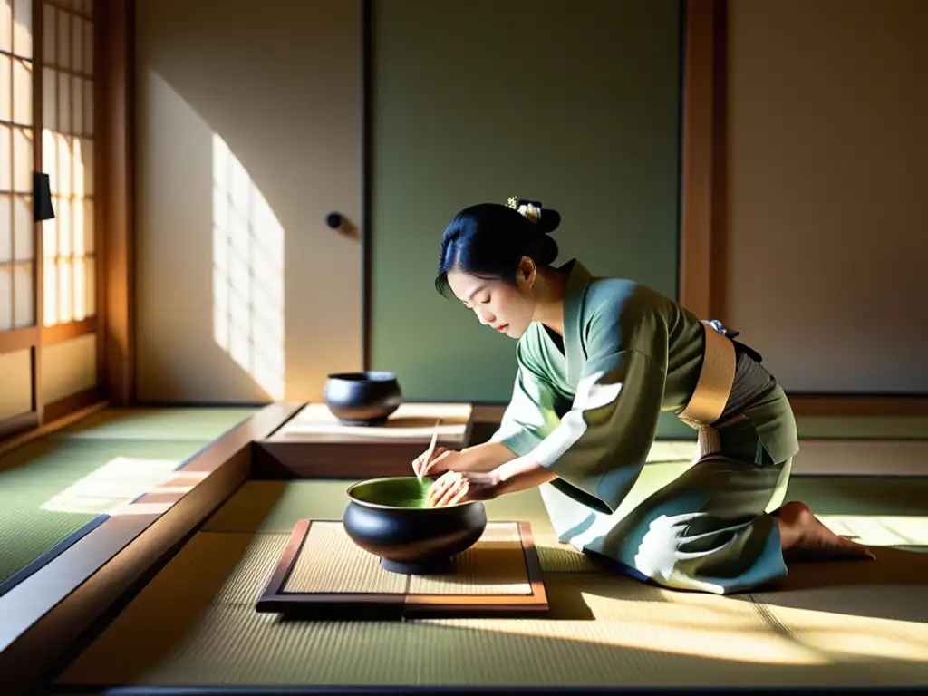 Una hermosa ceremonia del té japonés con haikus inspirados vida samurái