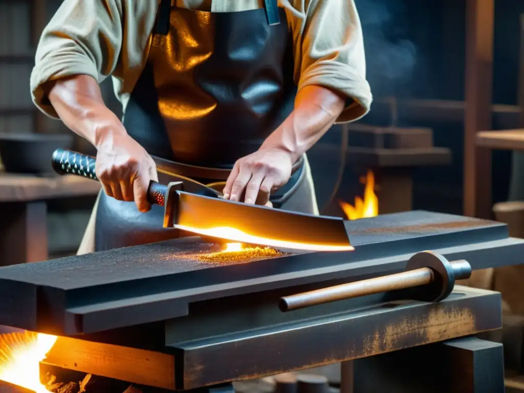 Un herrero japonés realiza el meticuloso mantenimiento de una katana, en una fusión de tradición y modernidad