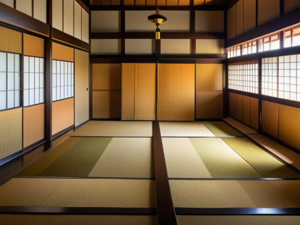 Una imagen de alta resolución del interior de un castillo japonés tradicional, mostrando la elegante simplicidad de las habitaciones con tatamis, la estratégica disposición de puertas corredizas y pantallas de papel, y la actividad bulliciosa de los samuráis realizando tareas administrativas y diplomáticas