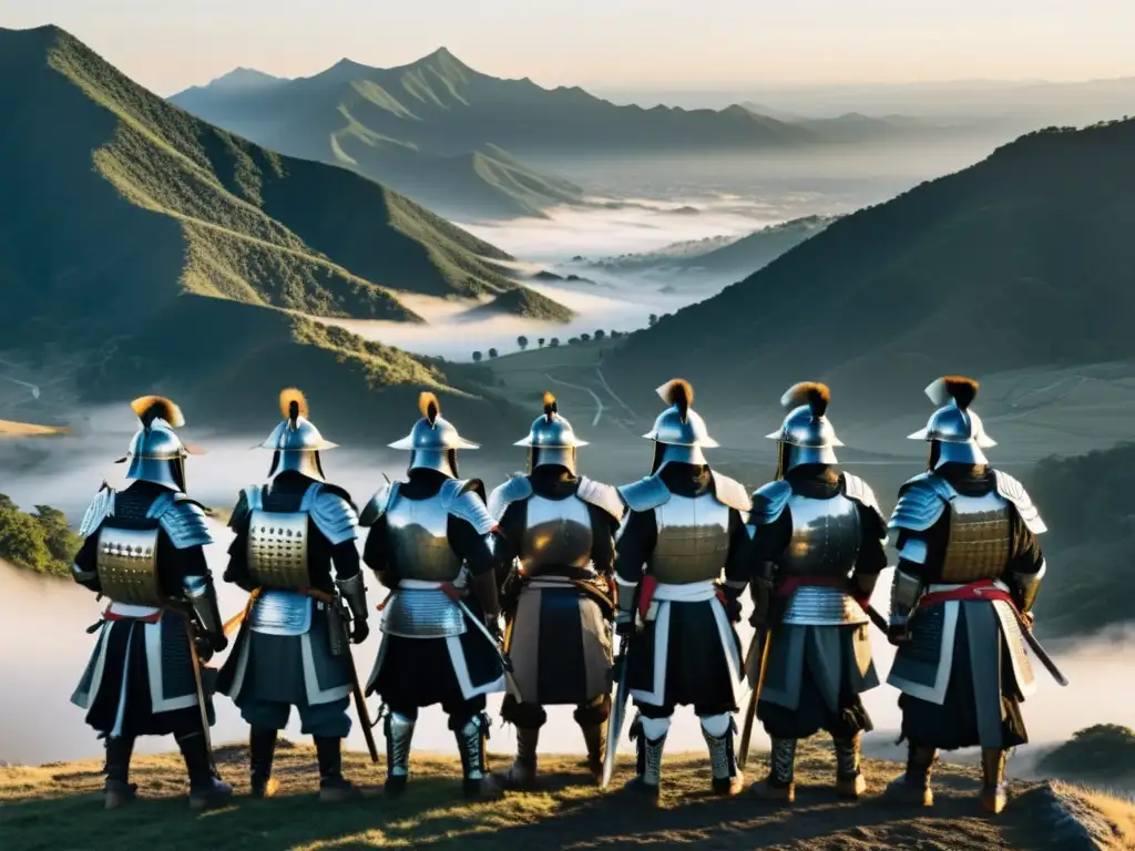 Samuráis en la rebelión: poder y determinación al amanecer Imagen impactante de samuráis en la Rebelión Chichibu: Levantamiento olvidado historia samurái, con detalle y atmósfera evocadora al amanecer