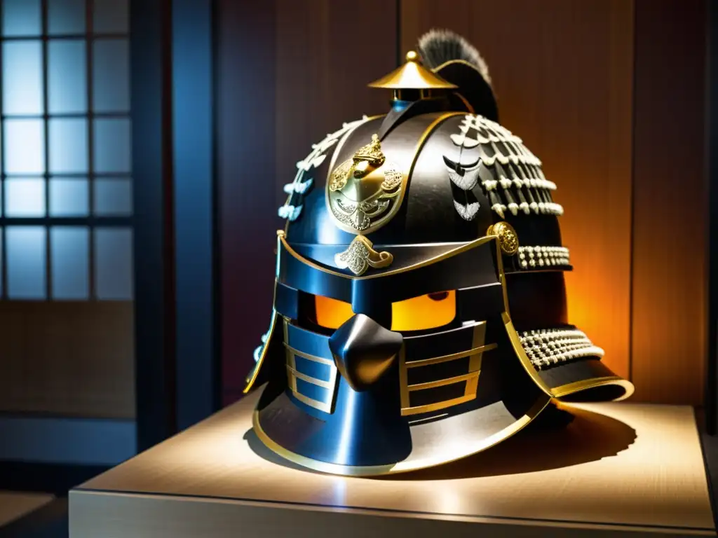 Una impresionante armadura samurái y casco exhibidos en el Museo Samurai de Fukushima