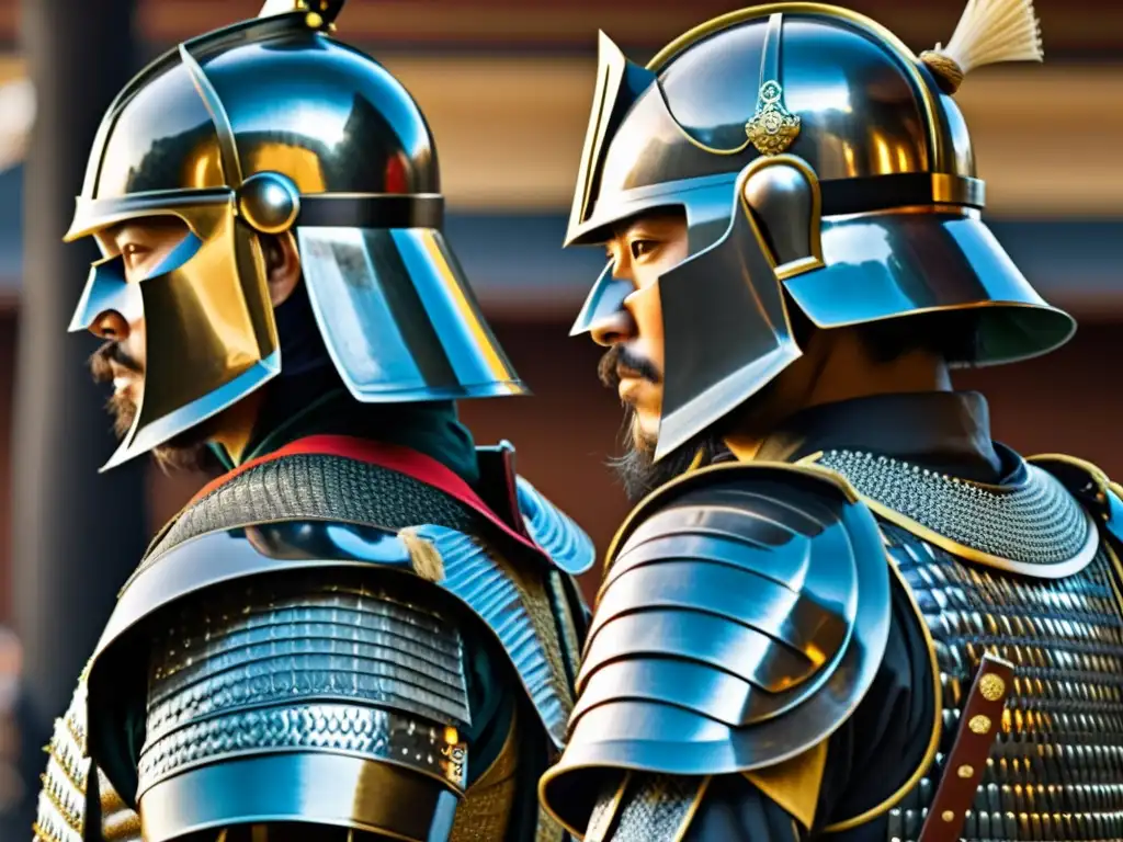Samurai y Caballero: Armaduras Legendarias Una impresionante comparativa de armaduras samuráis y caballeros, destacando la artesanía y diseño únicos de cada una