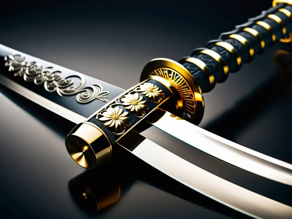 Una impresionante imagen de una espada katana japonesa, que destaca la artesanía y la belleza histórica de la evolución del arte samurái