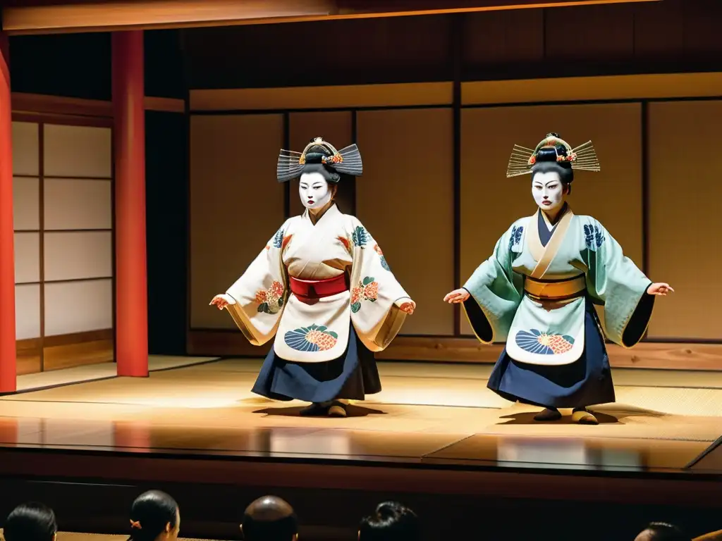 Una impresionante representación teatral Noh del período Kamakura, muestra el rico patrimonio cultural del primer shogunato samurái Kamakura