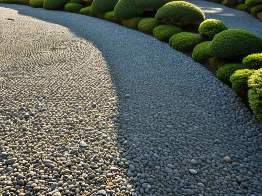 Un jardín zen japonés con simbolismo samurái, invita a la contemplación y la serenidad