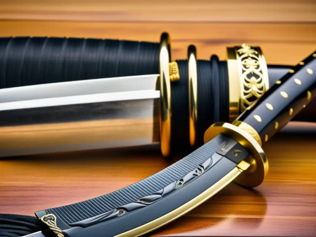 Katana japonesa con detalles exquisitos, reflejando la filosofía y arte de los samuráis