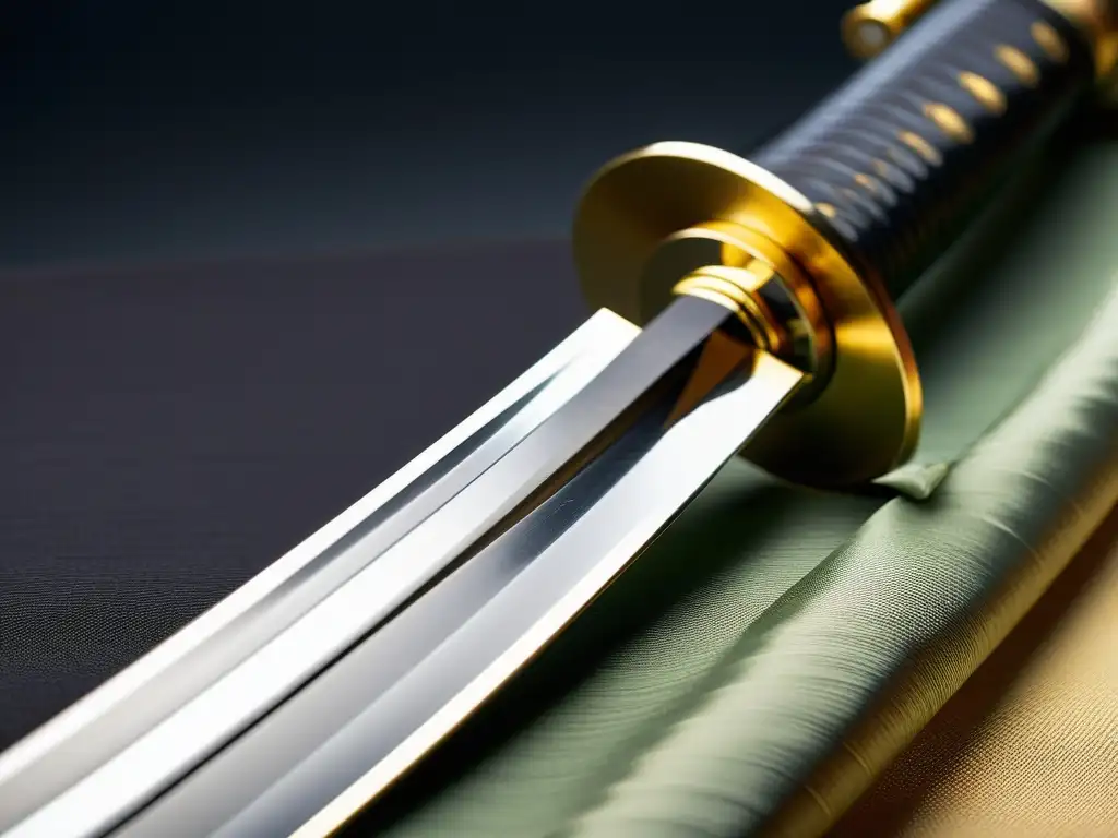 Una katana japonesa tradicional con exquisito simbolismo del samurái en literatura