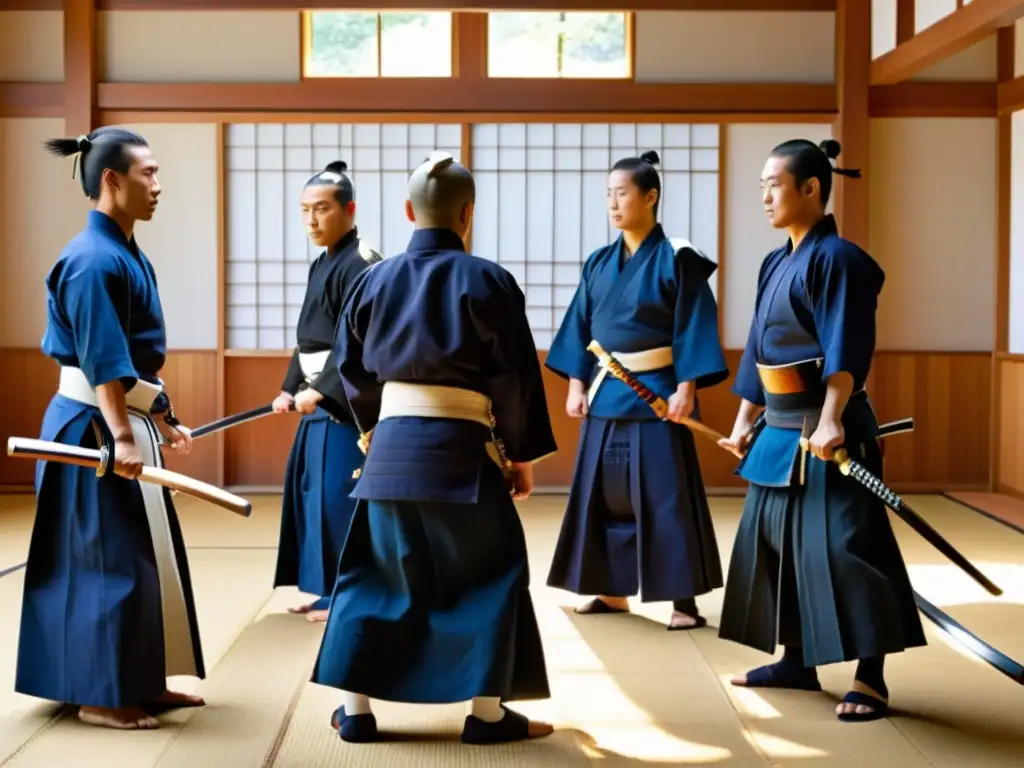 Práctica de kendo contemporáneo en dojo soleado, con movimientos ágiles y precisos, reflejando disciplina y tradición