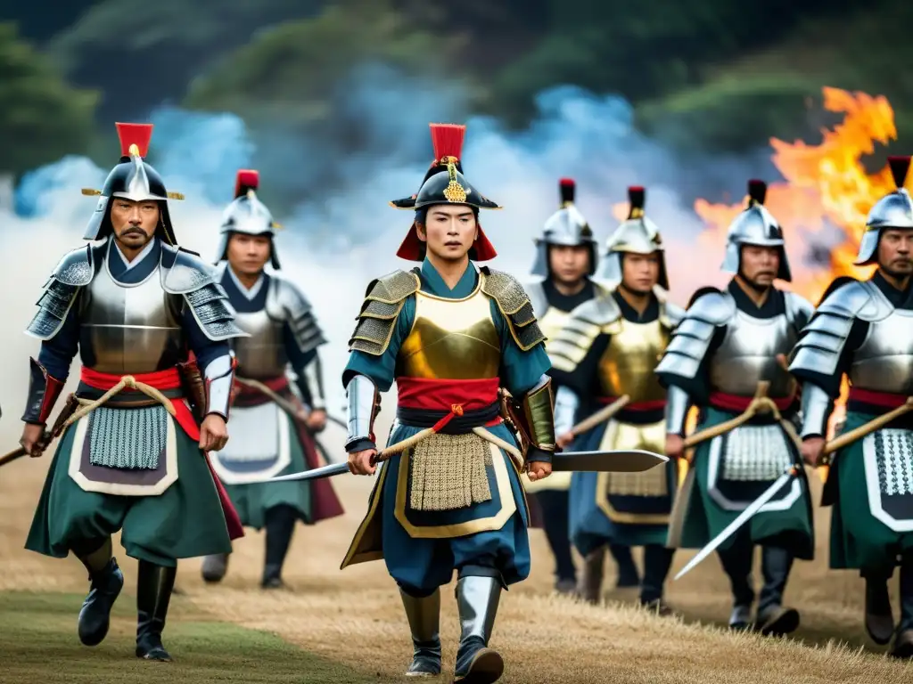 La leyenda de los 47 rōnin samurái cobra vida en una dramática escena de venganza con intensa emoción y precisión histórica en un paisaje japonés tradicional