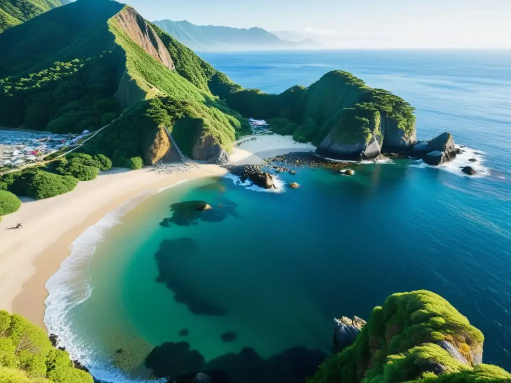 Un paisaje espectacular de la costa de la península de Izu, con acantilados escarpados que se encuentran con las aguas cristalinas del océano Pacífico