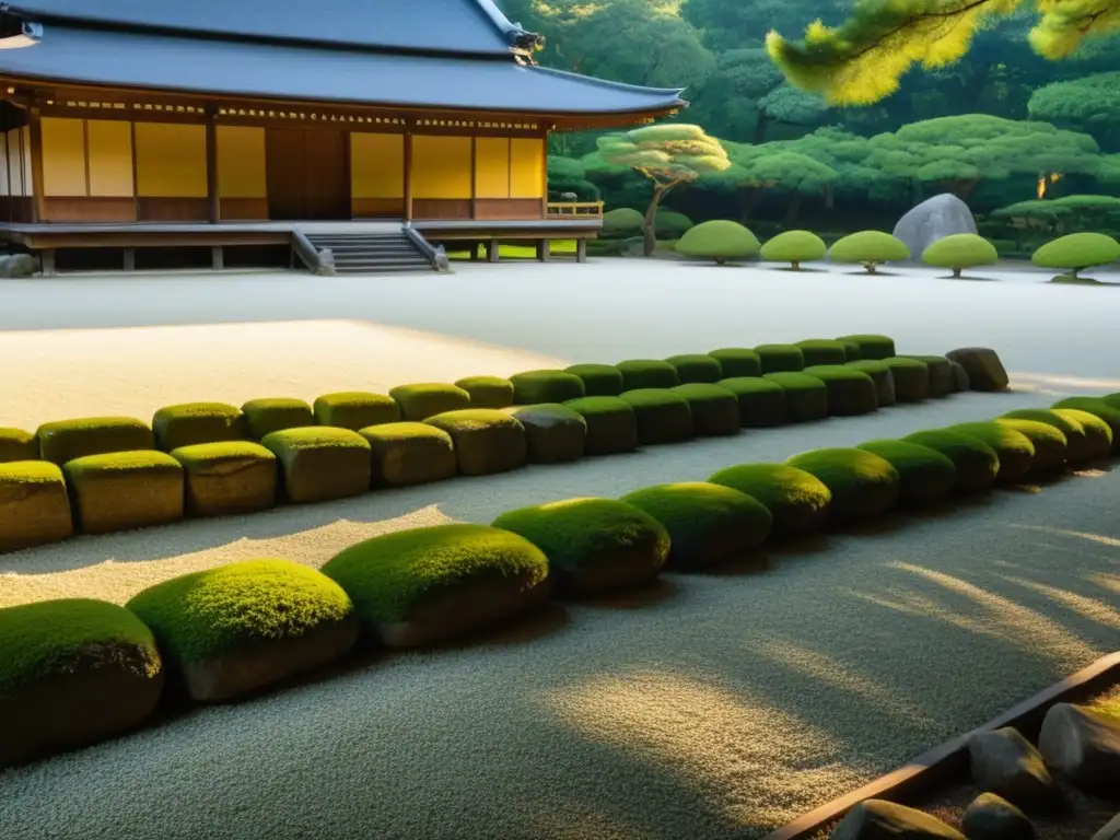 Jardín de rocas en el templo Ryoanji de Kyoto, Japón