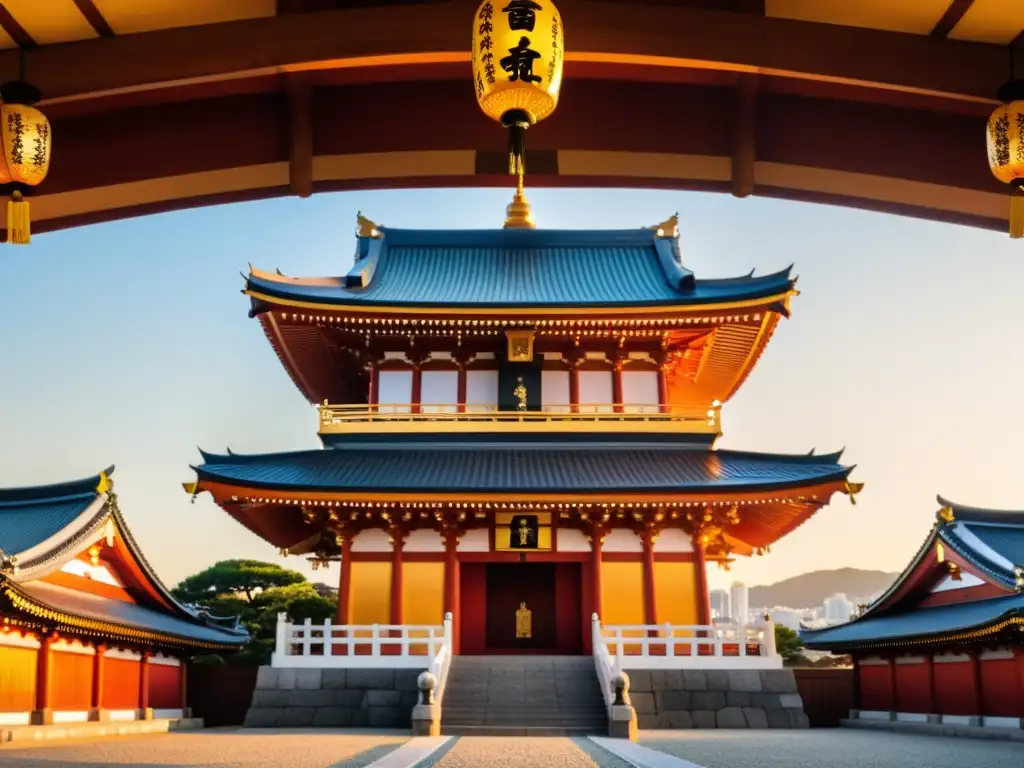 Sacrificio de Kusunoki Masashige en el sagrado santuario Minatogawa, Kobe