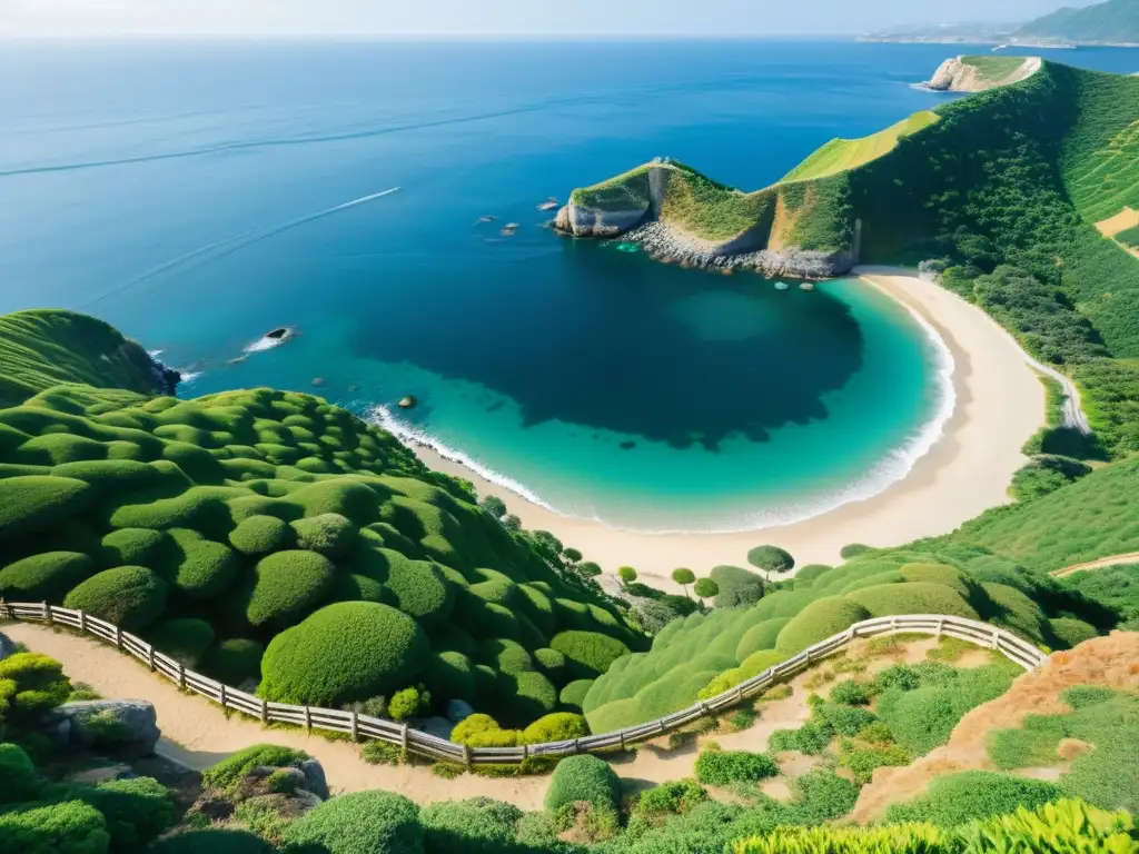 Senderos inspirados en la cultura samurái: paisaje costero de Noto, Japón con acantilados, vegetación exuberante y un torii japonés