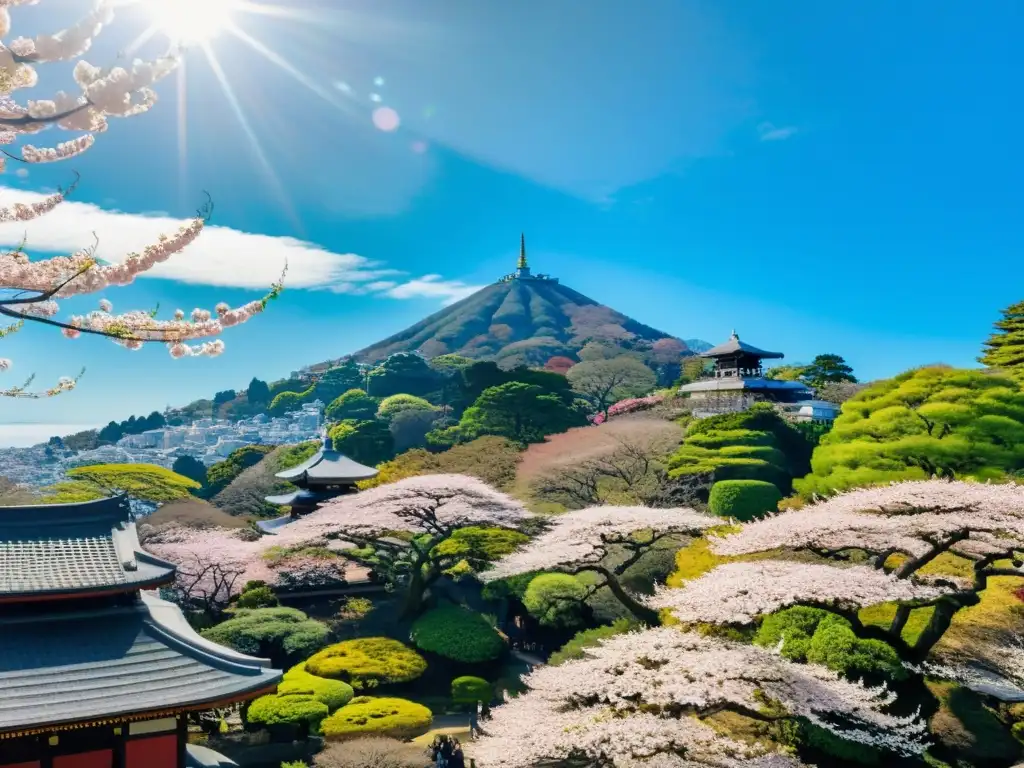 Vista panorámica del antiguo Kamakura, con el majestuoso Gran Buda y el histórico santuario Tsurugaoka Hachimangu