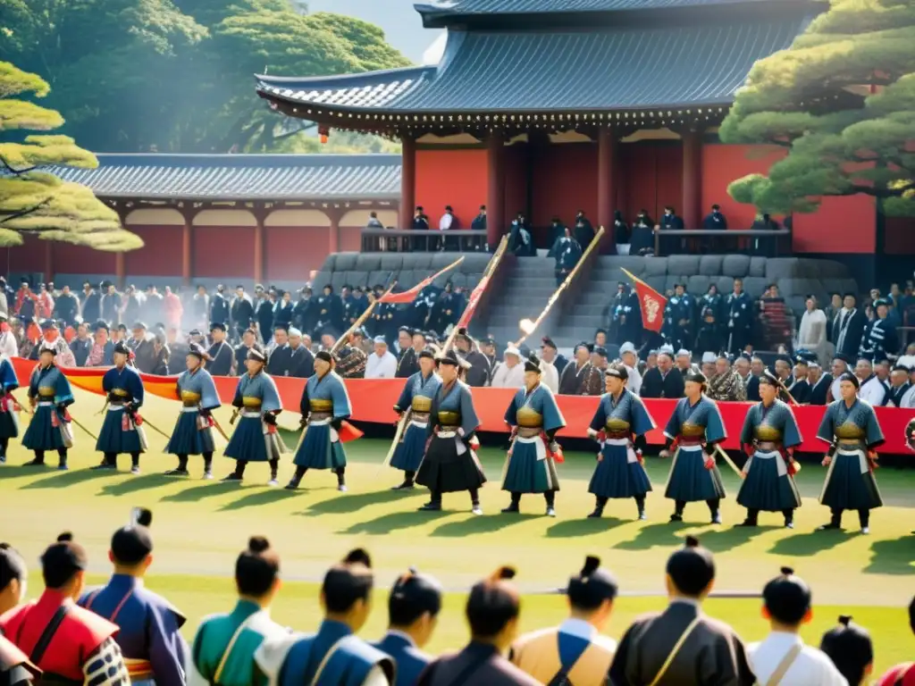 Vista panorámica del festival Shingenko Matsuri con recreación de batallas históricas samurái y entusiastas multitudes